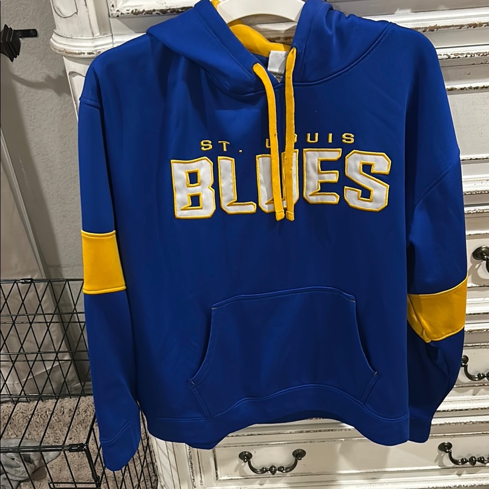 Blue and Yellow St. Louis Blues Hoodie sz Large unisex/mens